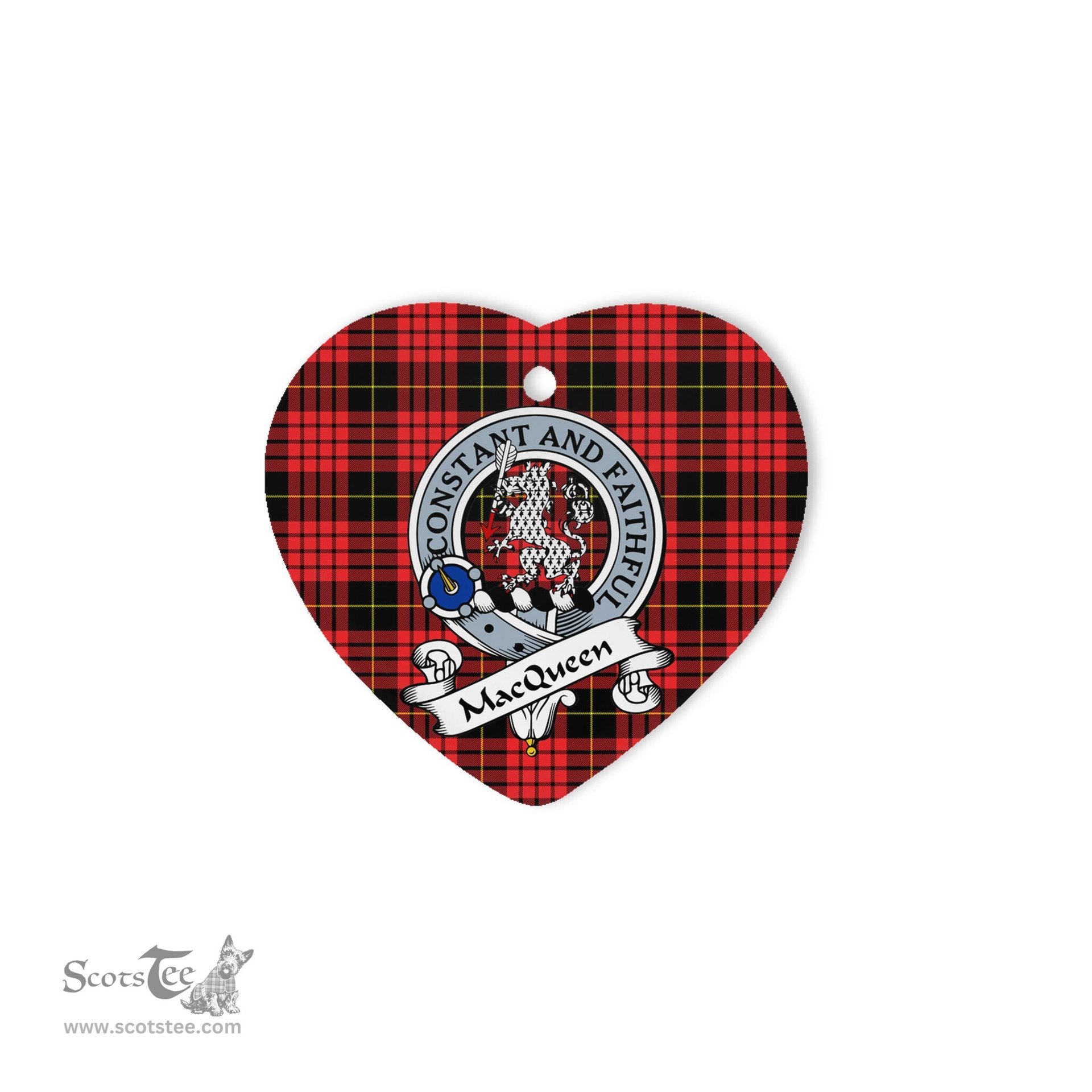 MacQueen Scottish Clan Badge Plaid Christmas Ornaments Gift Heart Ornament MacQueen Clan Tartan Ornaments, Plaid Ornament, christmas Ornament, plaid christmas ornament