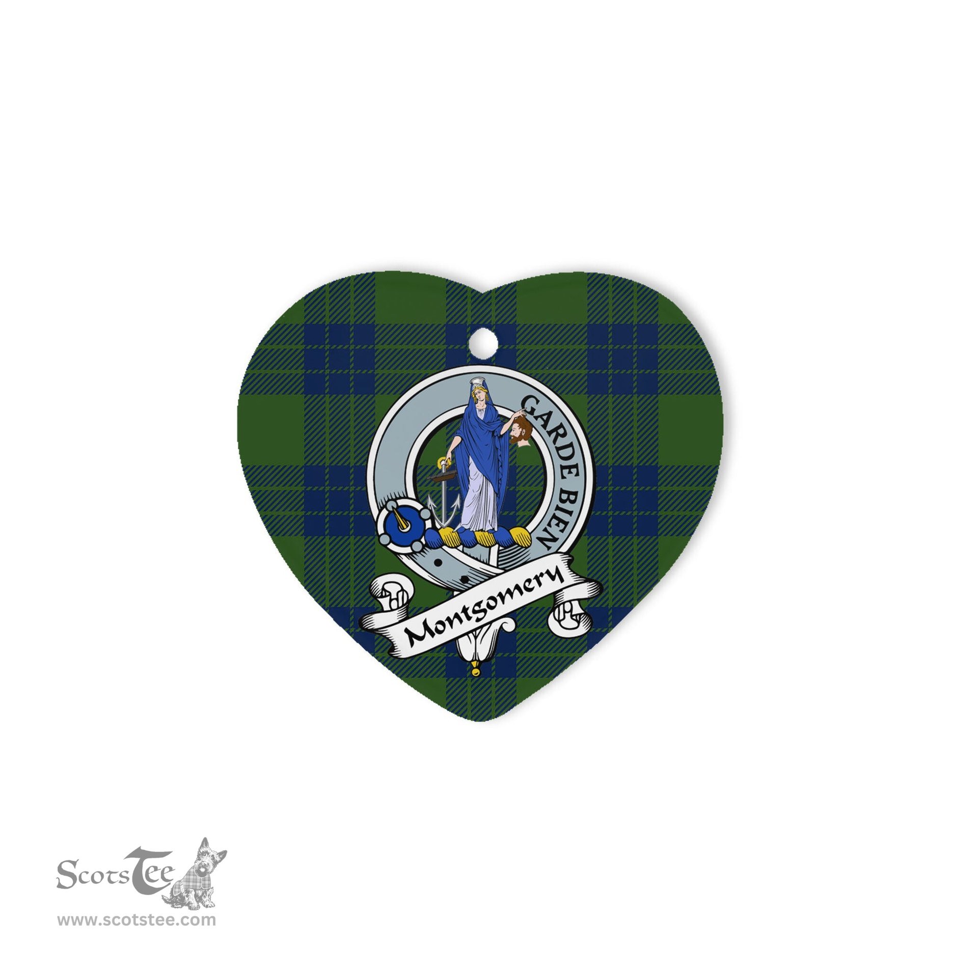 Montgomery Scottish Clan Badge Plaid Christmas Ornaments Gift Heart Ornament Montgomery Clan Tartan Ornaments, Plaid Ornament, christmas Ornament, plaid christmas ornament
