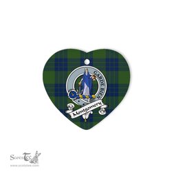 Montgomery Scottish Clan Badge Plaid Christmas Ornaments Gift Heart Ornament Montgomery Clan Tartan Ornaments, Plaid Ornament, christmas Ornament, plaid christmas ornament