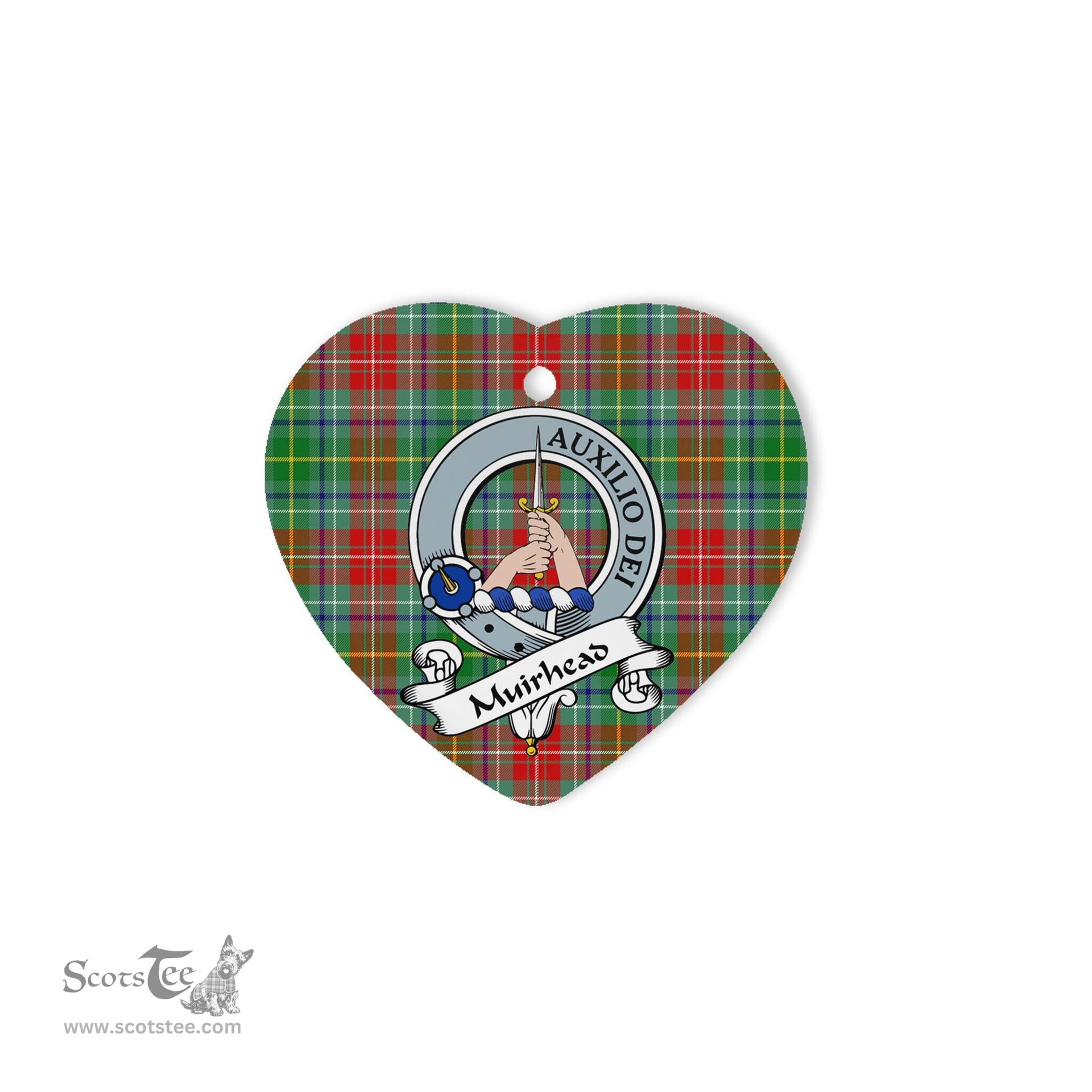 Muirhead Scottish Clan Badge Plaid Christmas Ornaments Gift Heart Ornament Muirhead Clan Tartan Ornaments, Plaid Ornament, christmas Ornament, plaid christmas ornament
