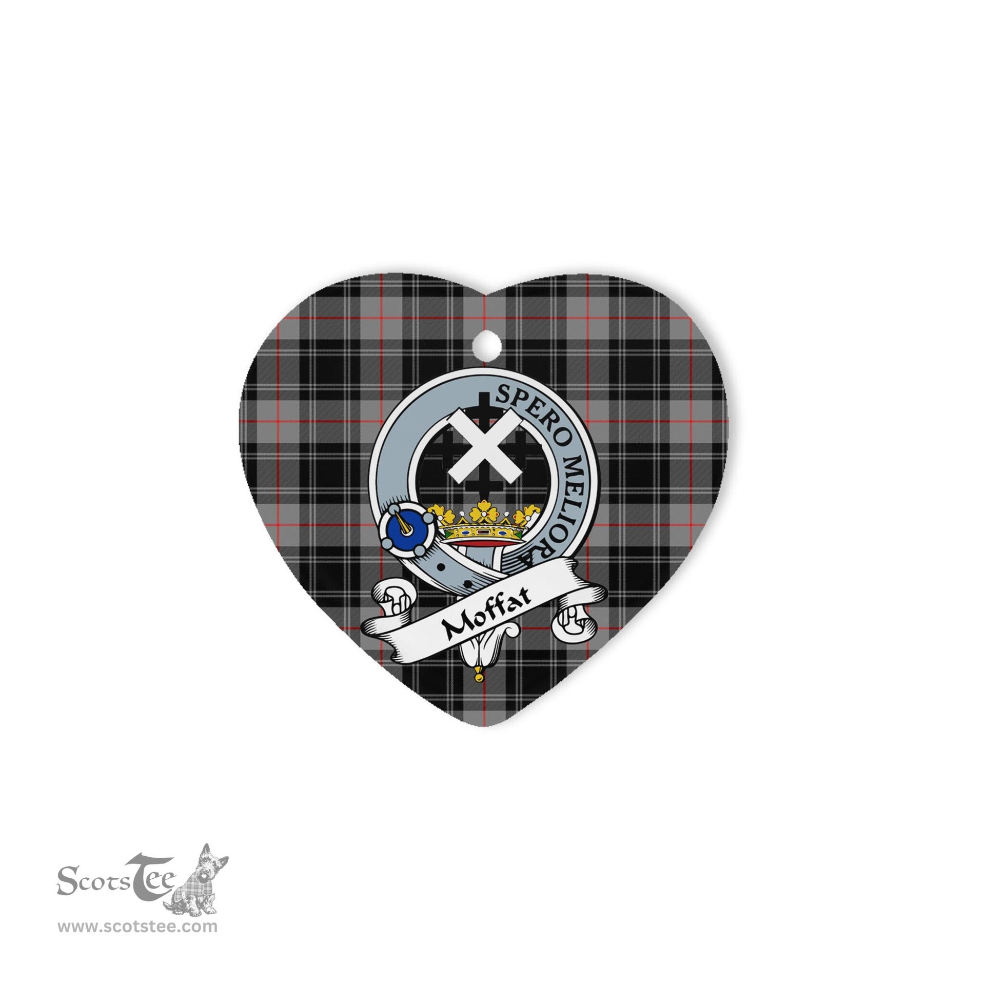 Moffat Scottish Clan Badge Plaid Christmas Ornaments Gift Heart Ornament Moffat Clan Tartan Ornaments, Plaid Ornament, christmas Ornament, plaid christmas ornament