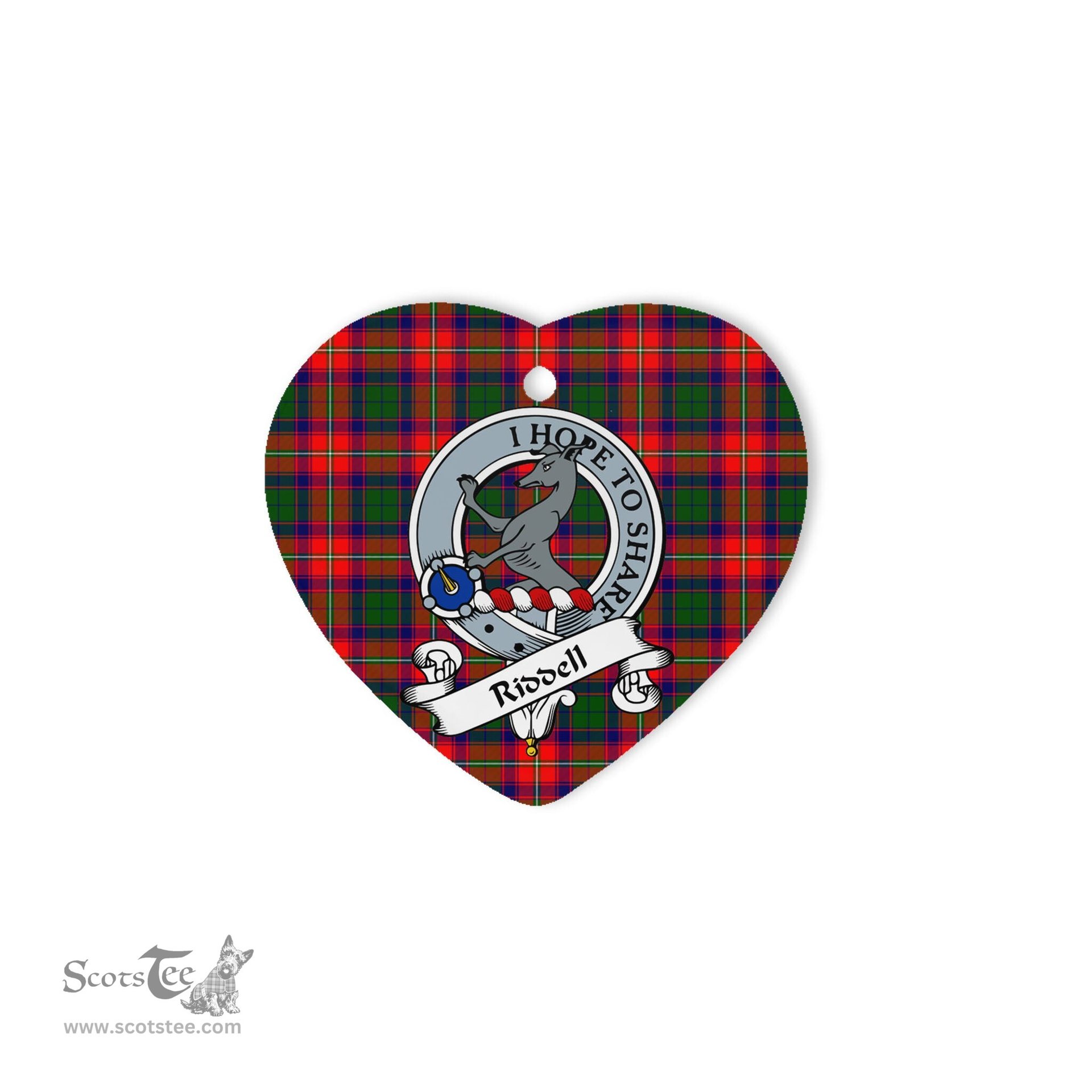 Riddell Scottish Clan Badge Plaid Ornament Gift. Christmas Tree Ornament Riddell Clan Tartan Ornament Great Christmas Ornaments Gift Heart Ornament