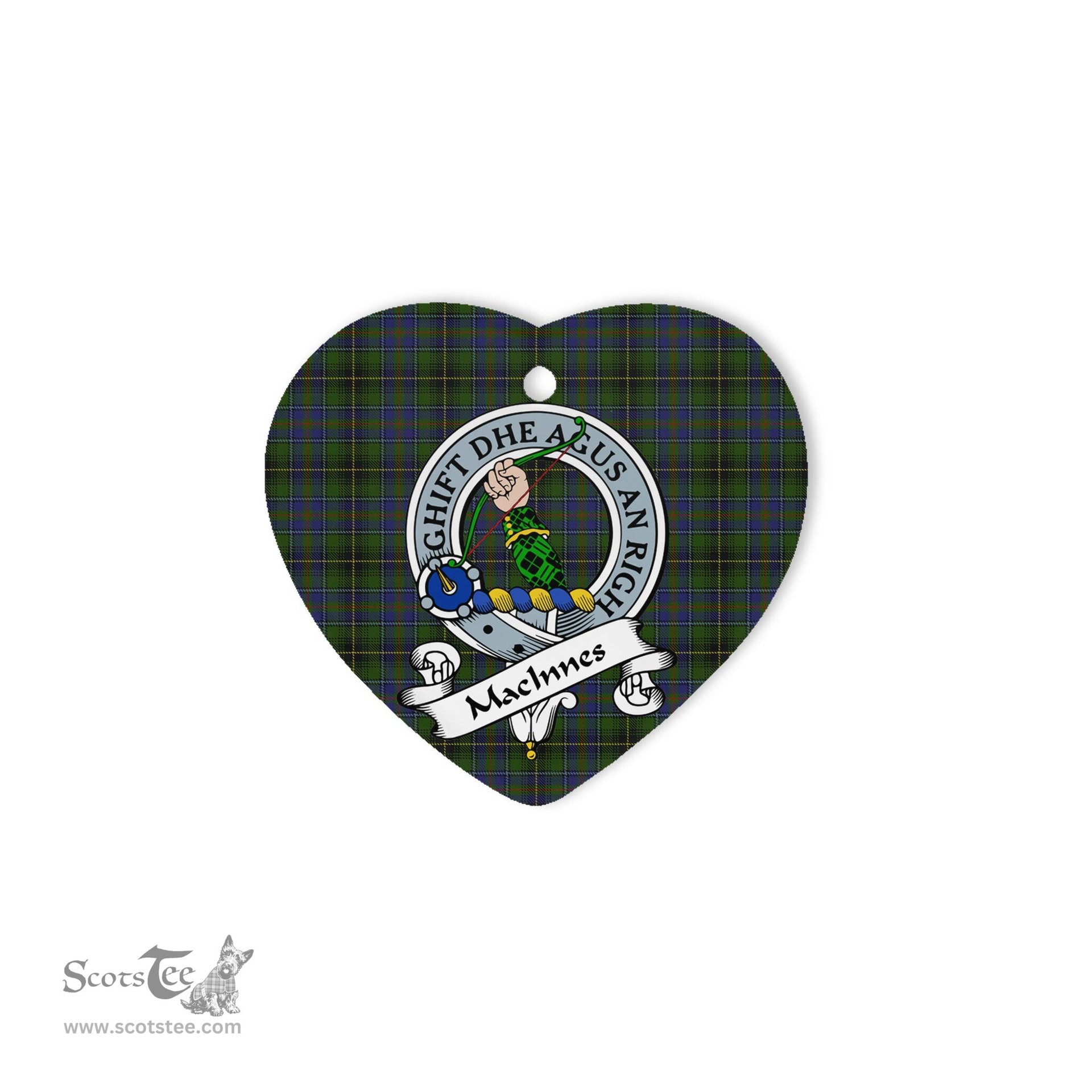 MacInnes Scottish Clan Badge Plaid Christmas Ornaments Gift Heart Ornament MacInnes Clan Tartan Ornaments, Plaid Ornament, christmas Ornament, plaid christmas ornament