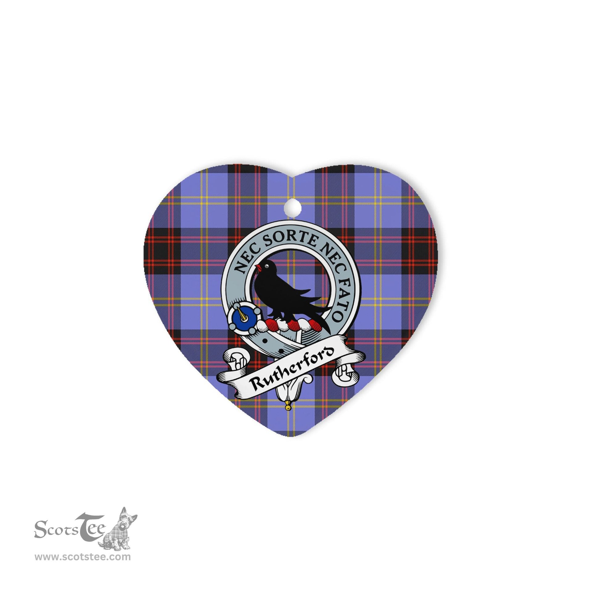 Rutherford Scottish Clan Badge Plaid Christmas Ornaments Gift Heart Ornament Rutherford Clan Tartan Ornaments, Plaid Ornament, christmas Ornament, plaid christmas ornament