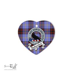 Rutherford Scottish Clan Badge Plaid Christmas Ornaments Gift Heart Ornament Rutherford Clan Tartan Ornaments, Plaid Ornament, christmas Ornament, plaid christmas ornament