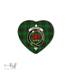 Primrose Scottish Clan Plaid Ornament Gift. Christmas Tree Ornament Primrose Clan Tartan Ornament Great Christmas Ornaments Gift Heart Ornament - Scotstee Shop
