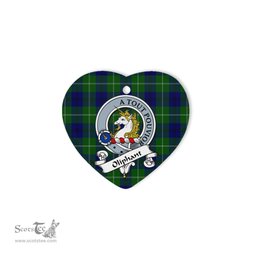 Oliphant Scottish Clan Badge Plaid Christmas Ornaments Gift Heart Ornament Oliphant Clan Tartan Ornaments, Plaid Ornament, christmas Ornament, plaid christmas ornament