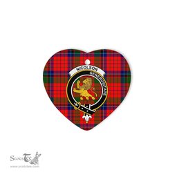 Nicolson Scottish Clan Plaid Ornament Gift. Christmas Tree Ornament Nicolson Clan Tartan Ornament Great Christmas Ornaments Gift Heart Ornament - Scotstee Shop