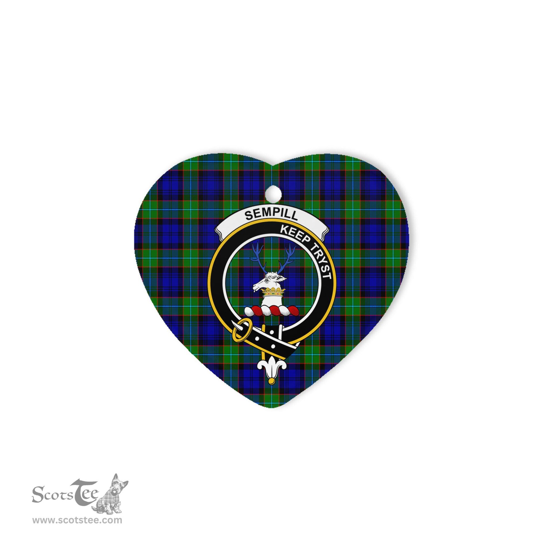 Sempill Scottish Clan Plaid Ornament Gift. Christmas Tree Ornament Sempill Christmas Ornament, Christmas Heart Ornament, Plaid Heart Ornament, Tartan Ornament, Tartan Heart Ornament