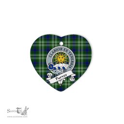 Purves Scottish Clan Badge Plaid Christmas Ornaments Gift Heart Ornament Purves Clan Tartan Ornaments, Plaid Ornament, christmas Ornament, plaid christmas ornament