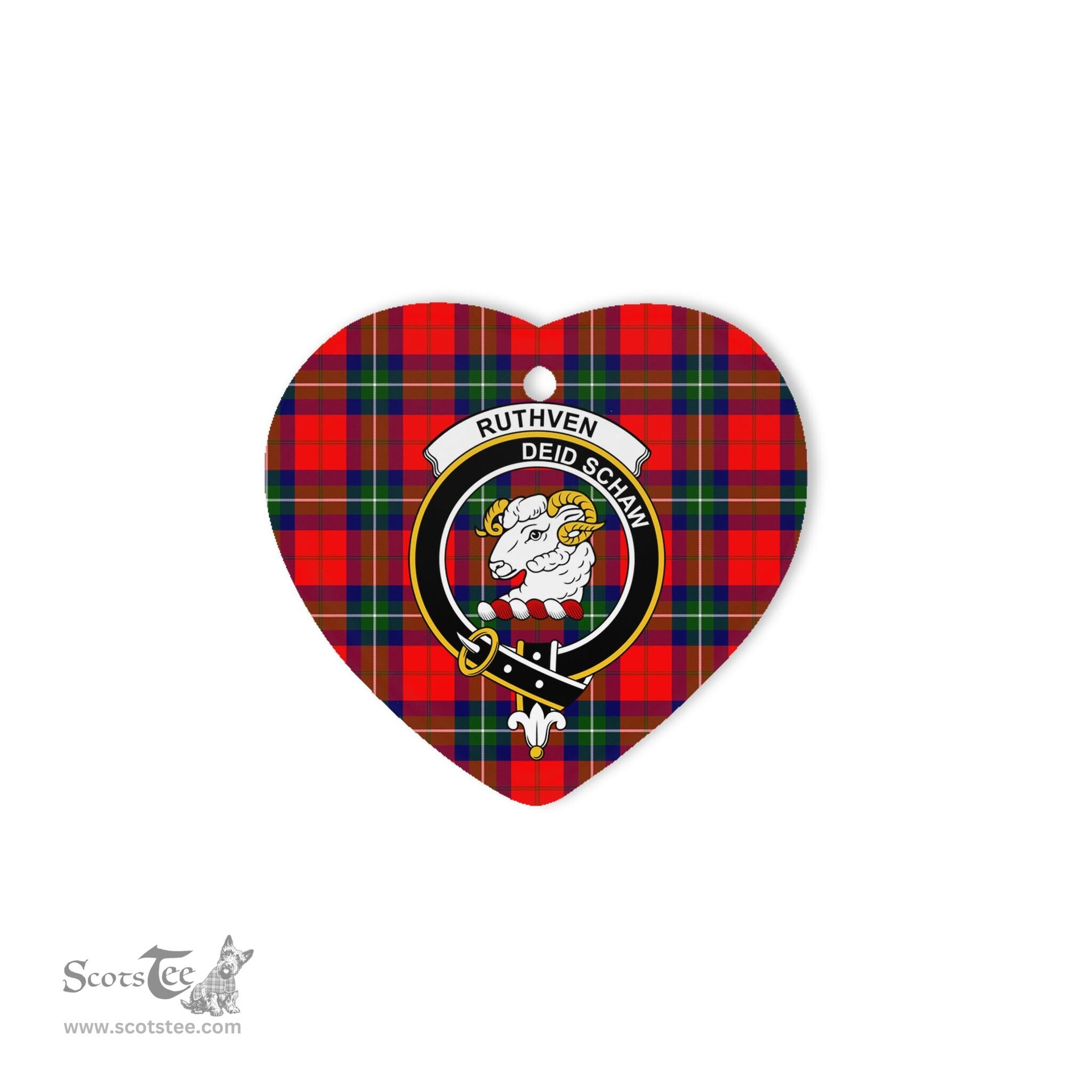 Ruthven Scottish Clan Plaid Ornament Gift. Christmas Tree Ornament Ruthven Christmas Ornament, Christmas Heart Ornament, Plaid Heart Ornament, Tartan Ornament, Tartan Heart Ornament