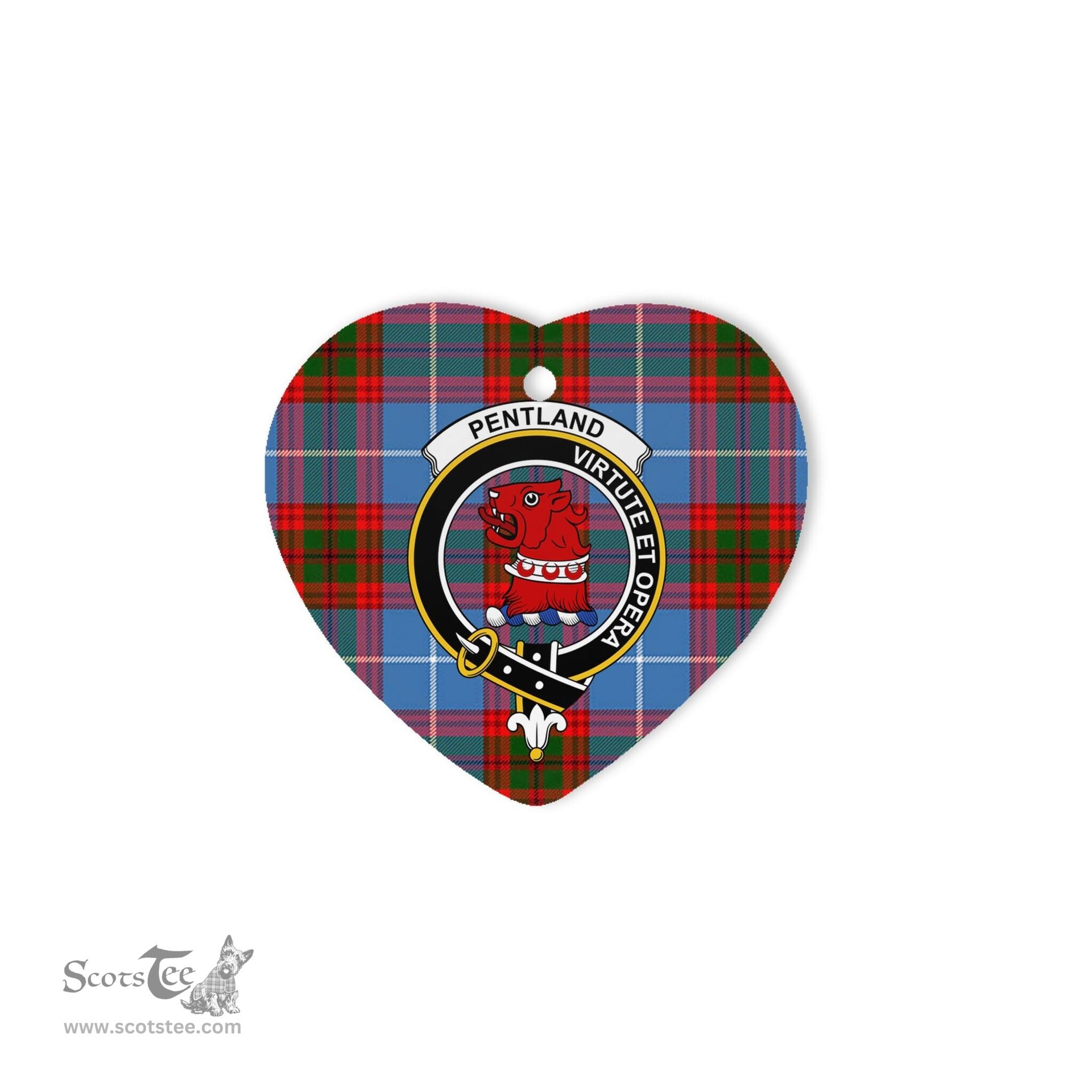 Pentland Scottish Clan Plaid Ornament Gift. Christmas Tree Ornament Pentland Clan Tartan Ornament Great Christmas Ornaments Gift Heart Ornament - Scotstee Shop