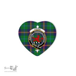 Young Scottish Clan Plaid Ornament Gift. Christmas Tree Ornament Young Christmas Ornament, Christmas Heart Ornament, Plaid Heart Ornament, Tartan Ornament, Tartan Heart Ornament