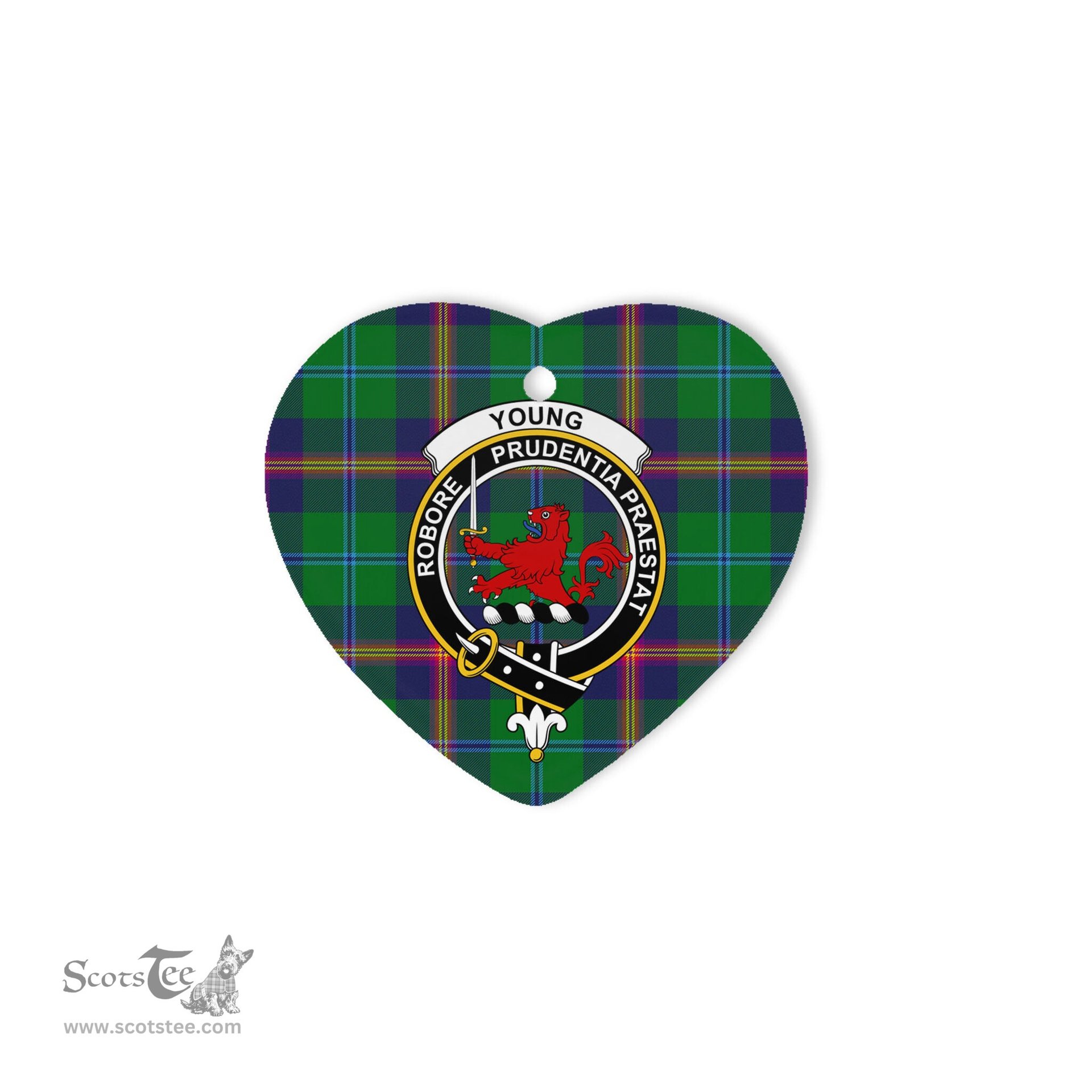 Young Scottish Clan Plaid Ornament Gift. Christmas Tree Ornament Young Christmas Ornament, Christmas Heart Ornament, Plaid Heart Ornament, Tartan Ornament, Tartan Heart Ornament