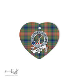 Wilson Scottish Clan Badge Plaid Christmas Ornaments Gift Heart Ornament Wilson Clan Tartan Ornaments, Plaid Ornament, christmas Ornament, plaid christmas ornament