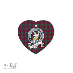 Lindsay Scottish Clan Badge Plaid Christmas Ornaments Gift Heart Ornament Lindsay Clan Tartan Ornaments, Plaid Ornament, christmas Ornament, plaid christmas ornament