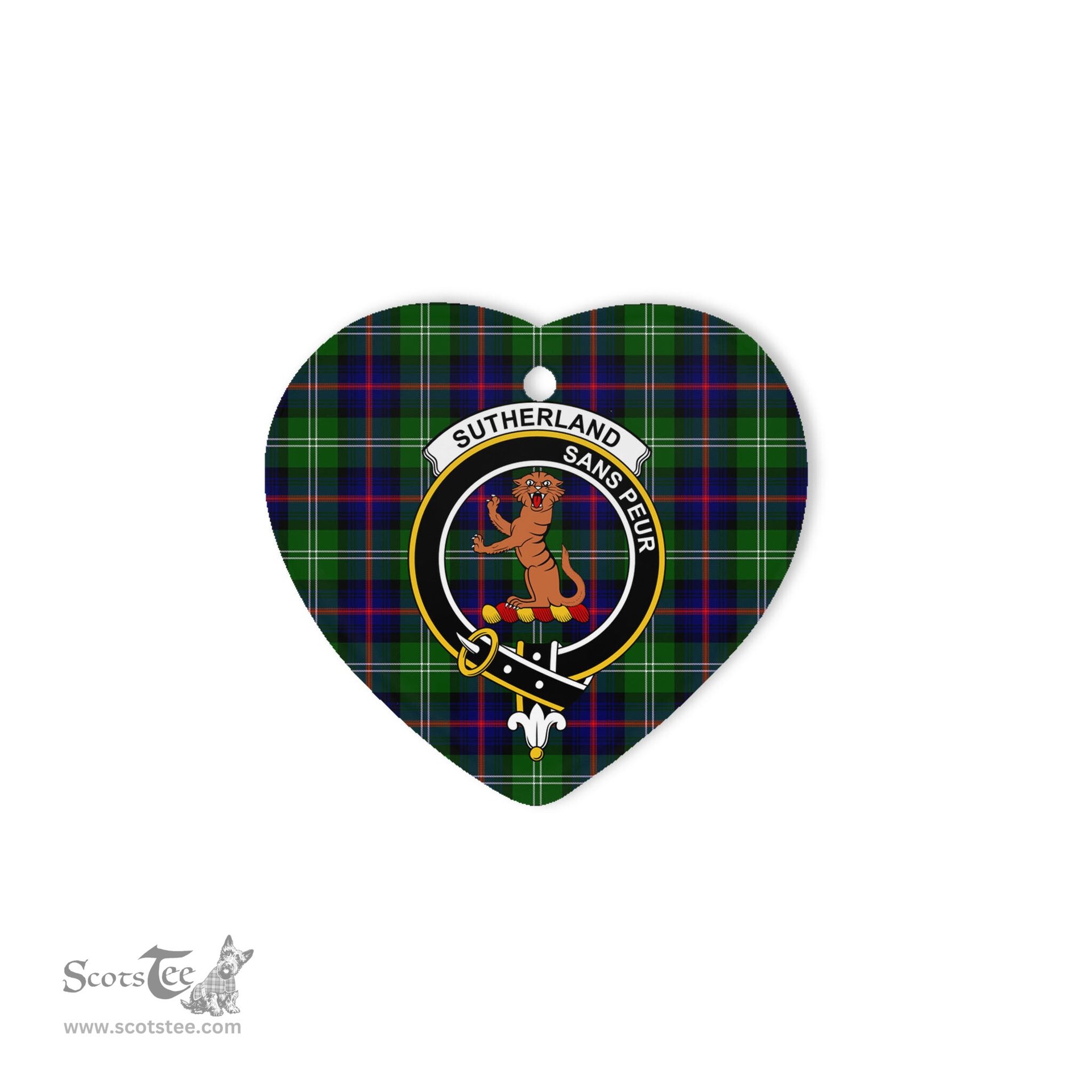 Scotstee Shop - Sutherland I Scottish Clan Plaid Ornament Gift. Christmas Tree Ornament Sutherland I Clan Tartan Ornament Great Christmas Ornaments Gift Heart Ornament
