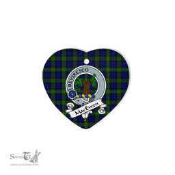 MacEwen Scottish Clan Badge Plaid Ornament Gift. Christmas Tree Ornament MacEwen Clan Tartan Ornament Great Christmas Ornaments Gift Heart Ornament - Scotstee Shop
