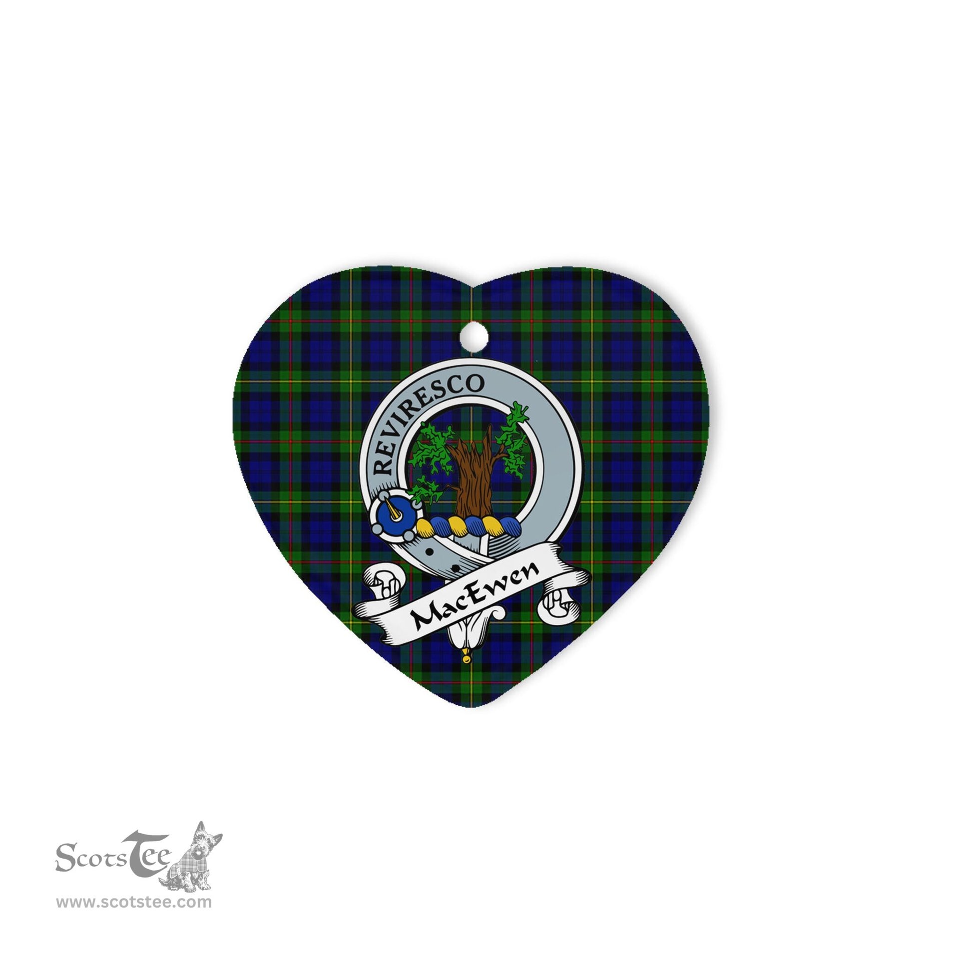 MacEwen Scottish Clan Badge Plaid Ornament Gift. Christmas Tree Ornament MacEwen Clan Tartan Ornament Great Christmas Ornaments Gift Heart Ornament - Scotstee Shop