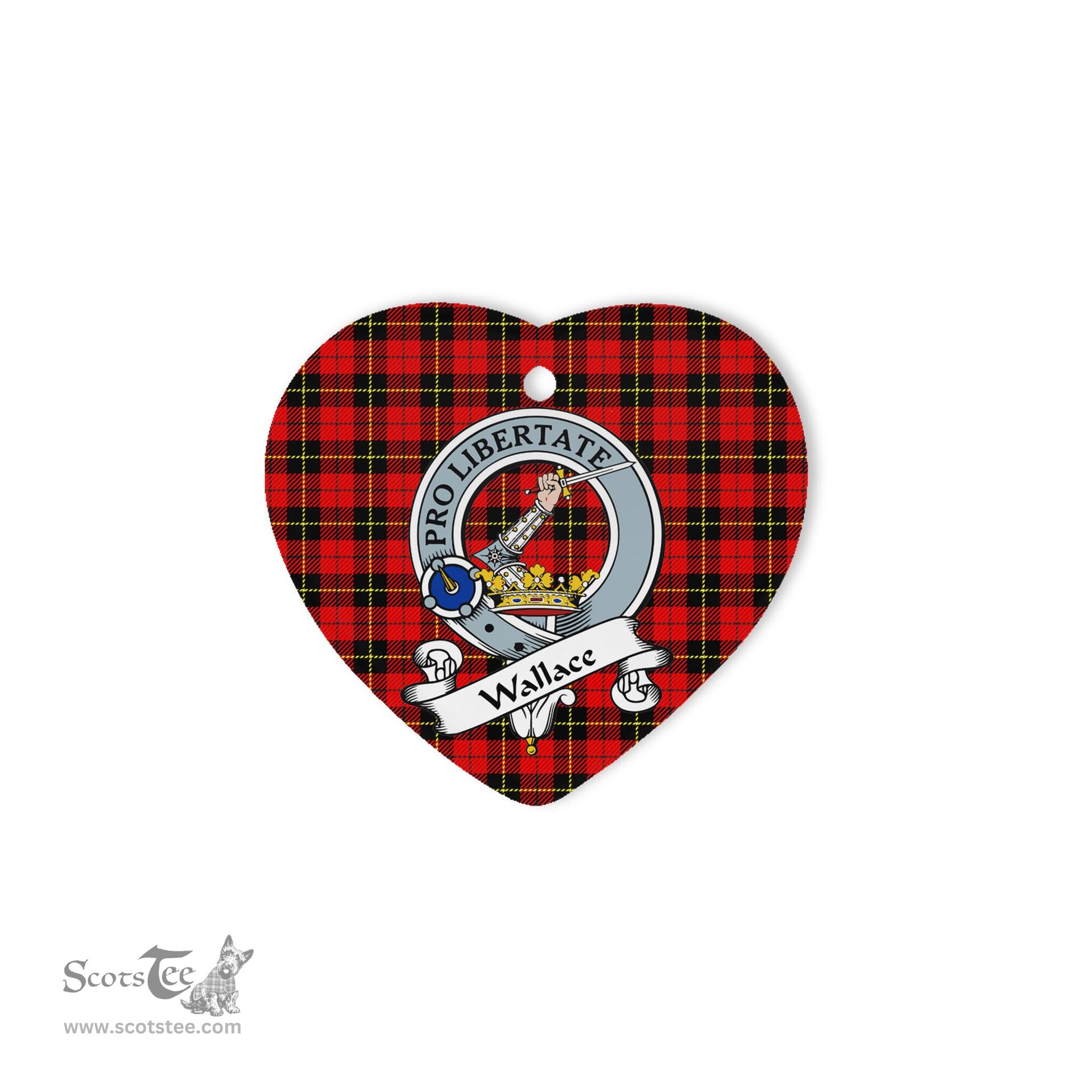 Wallace Scottish Clan Badge Plaid Christmas Ornaments Gift Heart Ornament Wallace Clan Tartan Ornaments, Plaid Ornament, christmas Ornament, plaid christmas ornament