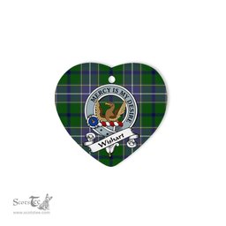 Wishart Scottish Clan Badge Plaid Christmas Ornaments Gift Heart Ornament Wishart Clan Tartan Ornaments, Plaid Ornament, christmas Ornament, plaid christmas ornament