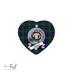 Shaw Of Sauchie Scottish Clan Badge Plaid Christmas Ornaments Gift Heart Ornament Shaw Of Sauchie Clan Tartan Ornaments, Plaid Ornament, christmas Ornament, plaid christmas ornament
