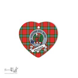 MacLaine Of Lochbuie Scottish Clan Badge Plaid Christmas Ornaments Gift Heart Ornament MacLaine Of Lochbuie Clan Tartan Ornaments, Plaid Ornament, christmas Ornament, plaid christmas ornament