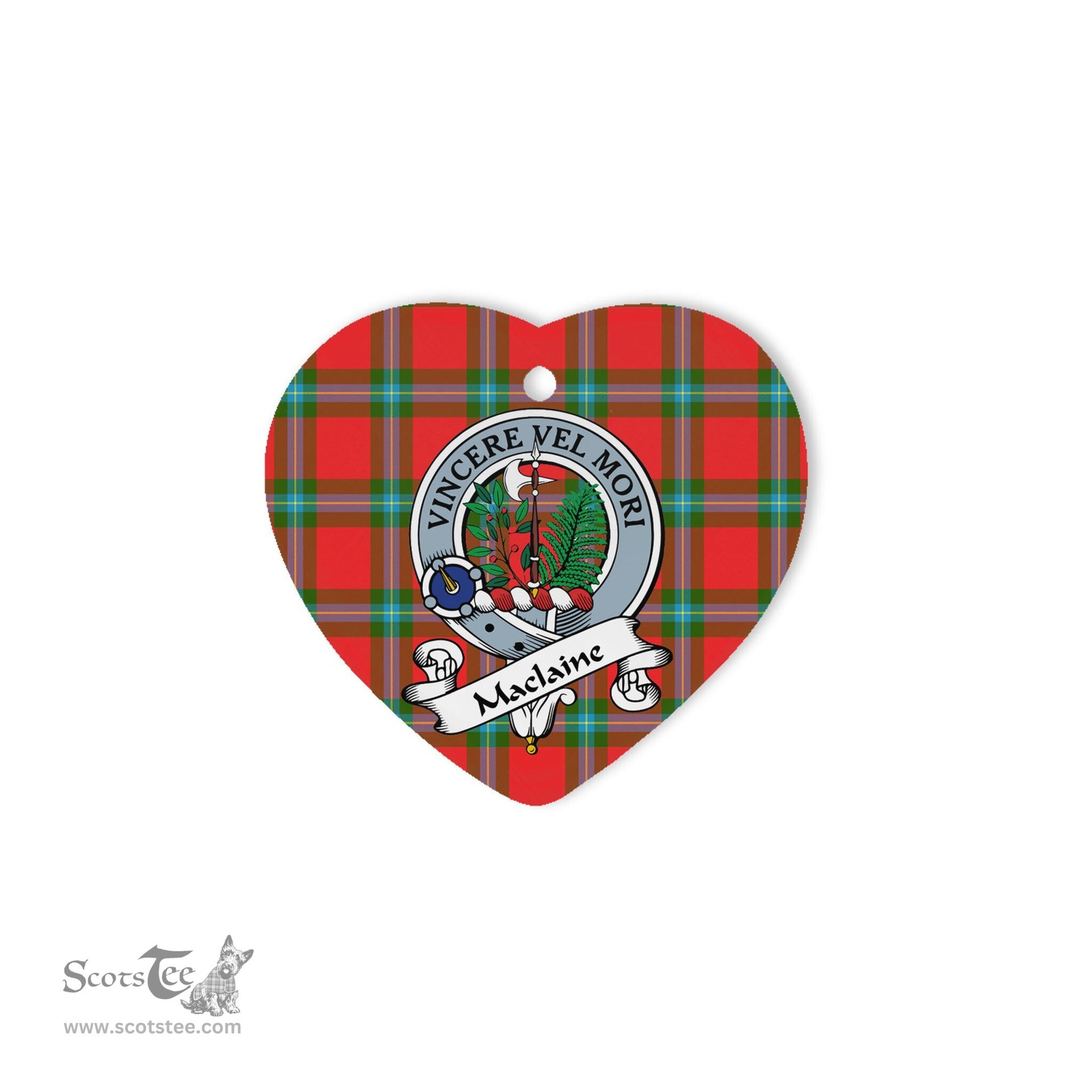 MacLaine Of Lochbuie Scottish Clan Badge Plaid Christmas Ornaments Gift Heart Ornament MacLaine Of Lochbuie Clan Tartan Ornaments, Plaid Ornament, christmas Ornament, plaid christmas ornament
