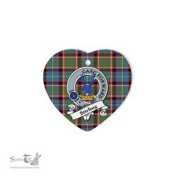 Stirling of Cadder Scottish Clan Badge Plaid Christmas Ornaments Gift Heart Ornament Stirling of Cadder Clan Tartan Ornaments, Plaid Ornament, christmas Ornament, plaid christmas ornament