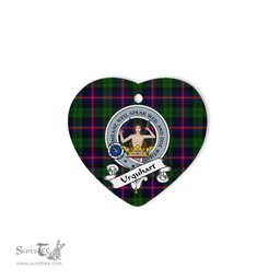 Urquhart Scottish Clan Badge Plaid Christmas Ornaments Gift Heart Ornament Urquhart Clan Tartan Ornaments, Plaid Ornament, christmas Ornament, plaid christmas ornament
