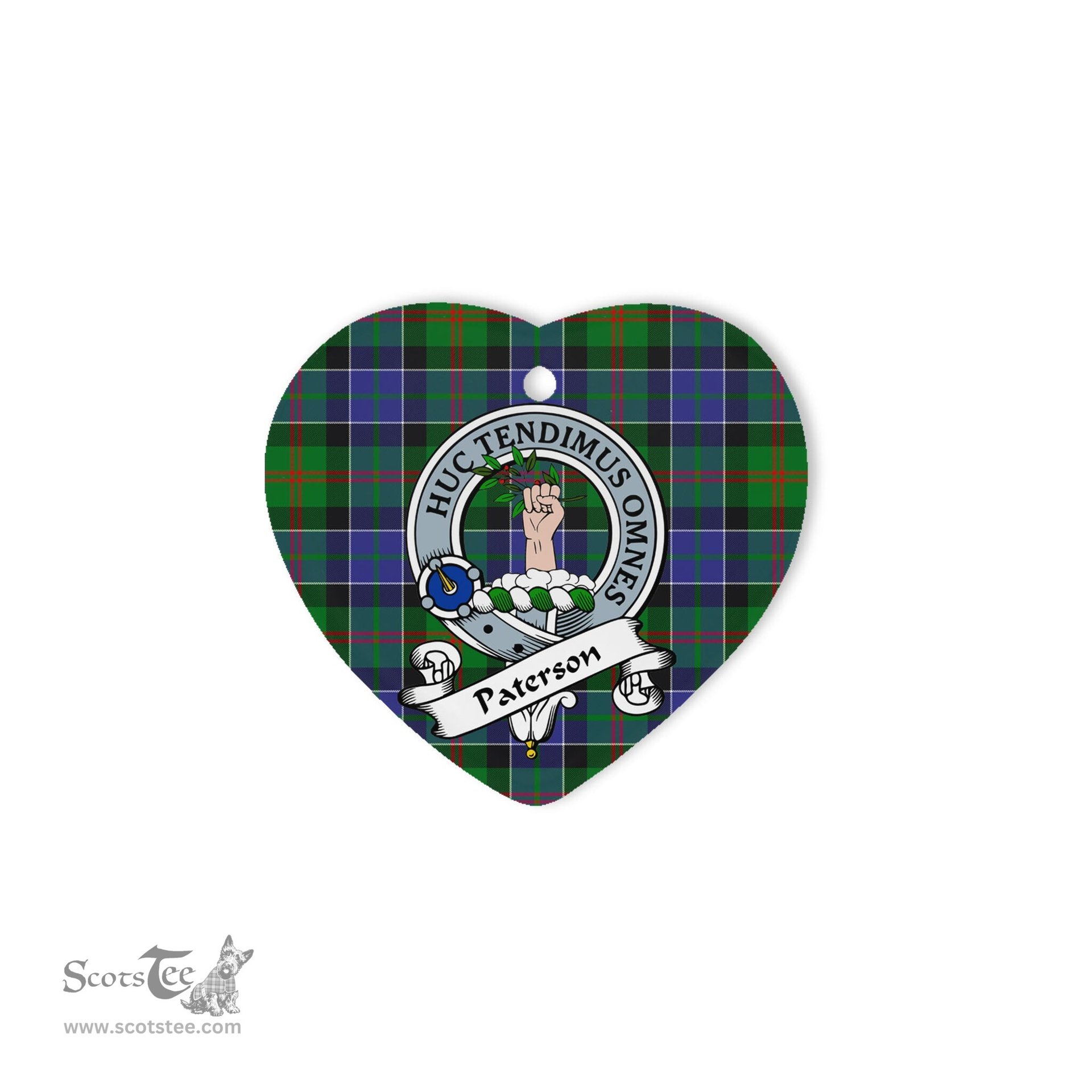 Paterson Scottish Clan Badge Plaid Christmas Ornaments Gift Heart Ornament Paterson Clan Tartan Ornaments, Plaid Ornament, christmas Ornament, plaid christmas ornament