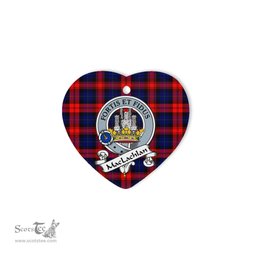 MacLachlan Scottish Clan Badge Plaid Christmas Ornaments Gift Heart Ornament MacLachlan Clan Tartan Ornaments, Plaid Ornament, christmas Ornament, plaid christmas ornament
