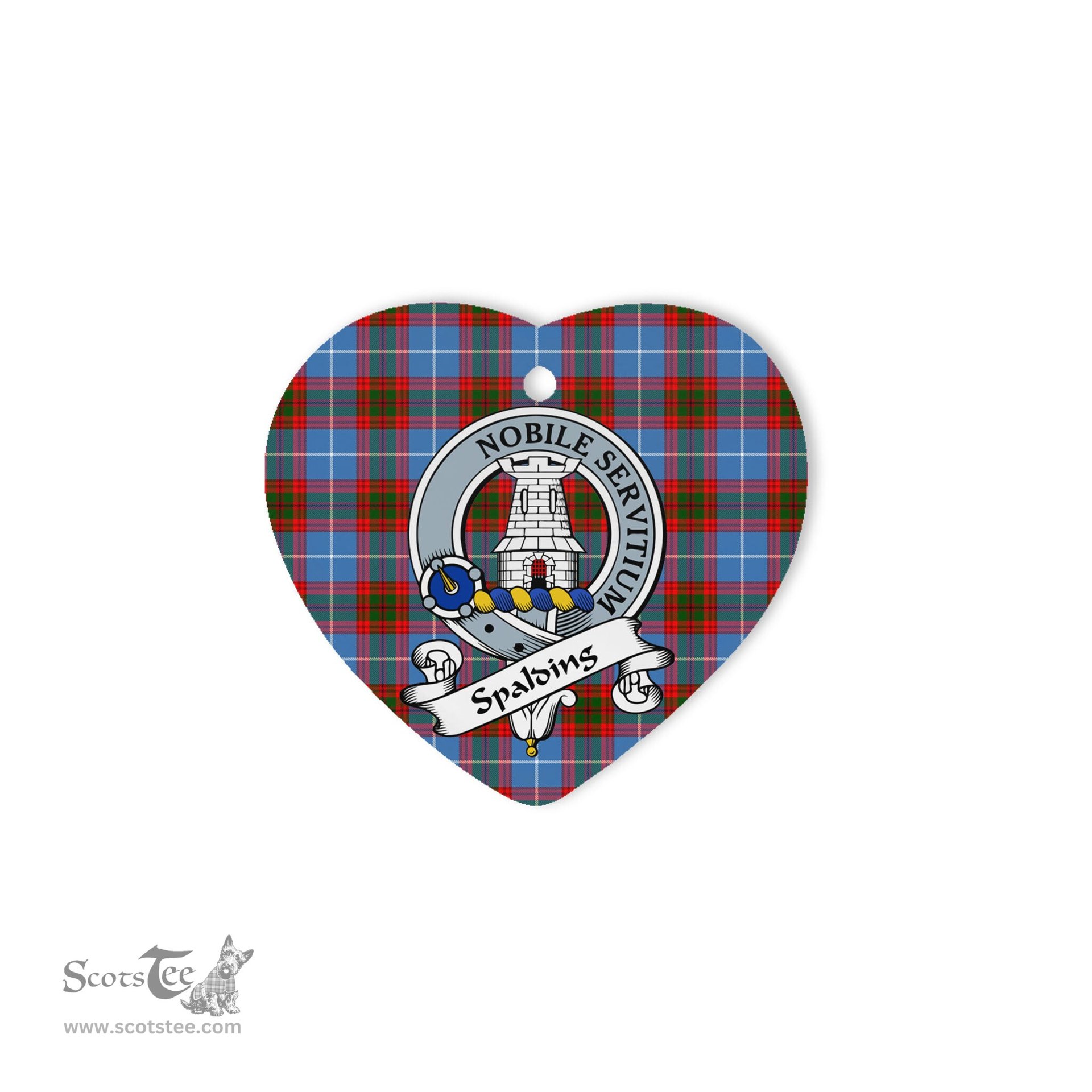 Spalding Scottish Clan Badge Plaid Christmas Ornaments Gift Heart Ornament Spalding Clan Tartan Ornaments, Plaid Ornament, christmas Ornament, plaid christmas ornament