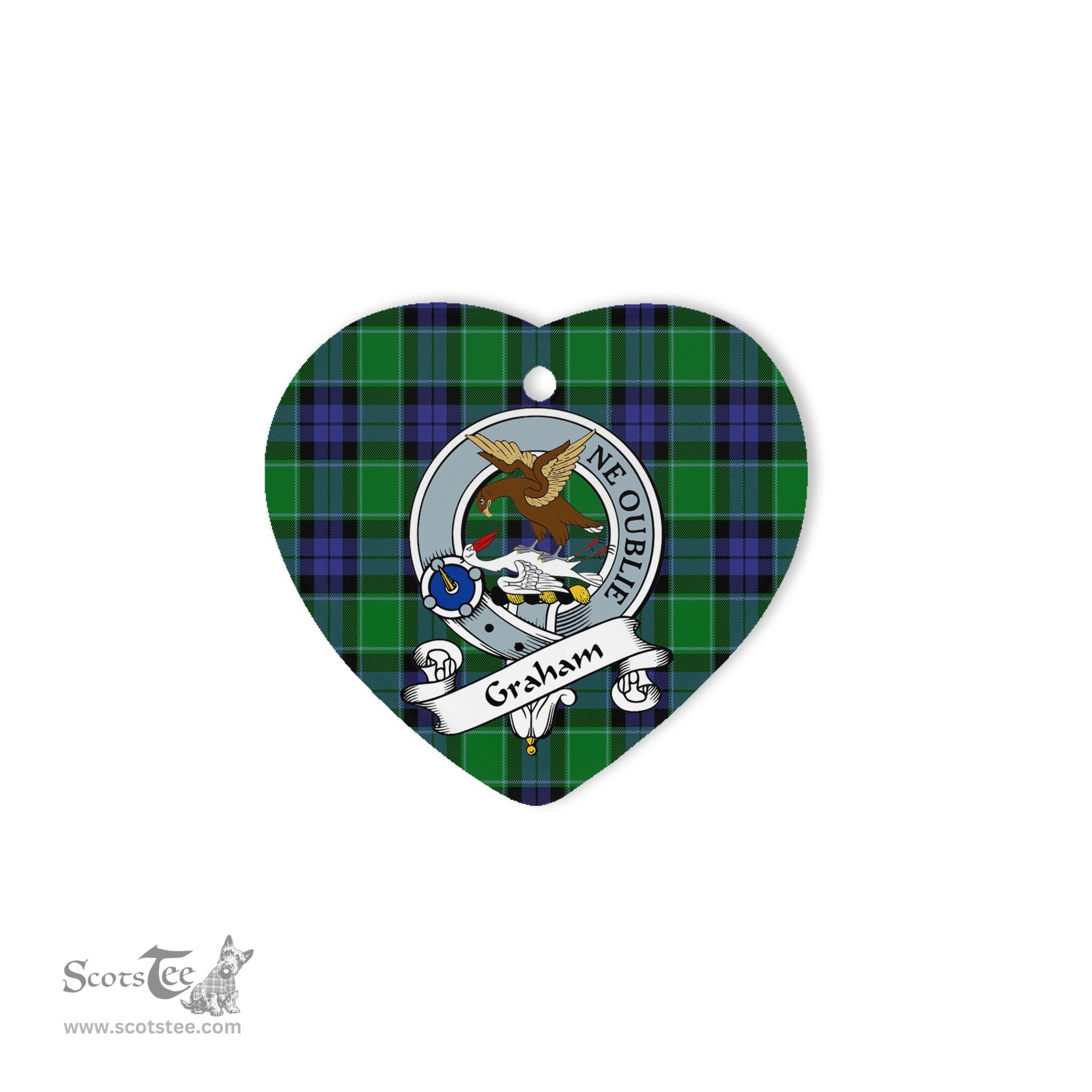 Graham Scottish Clan Badge Plaid Christmas Ornaments Gift Heart Ornament Christmas Tree Ornament Graham Clan Tartan Ornament
