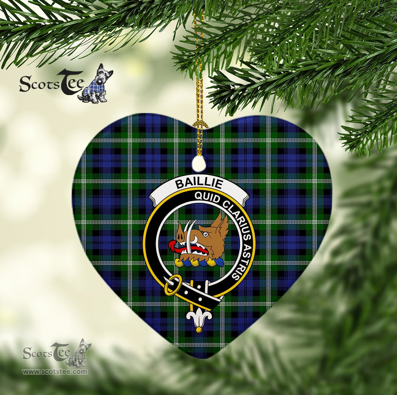 Baillie Scottish Clan Plaid Ornament Gift. Christmas Tree Ornament Baillie Christmas Ornament, Christmas Heart Ornament, Plaid Heart Ornament, Tartan Ornament, Tartan Heart Ornament