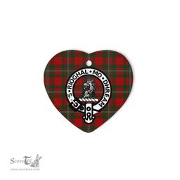 Gregor Scottish Clan Badge Plaid Christmas Ornaments Gift Heart Ornament Gregor Clan Tartan Ornament