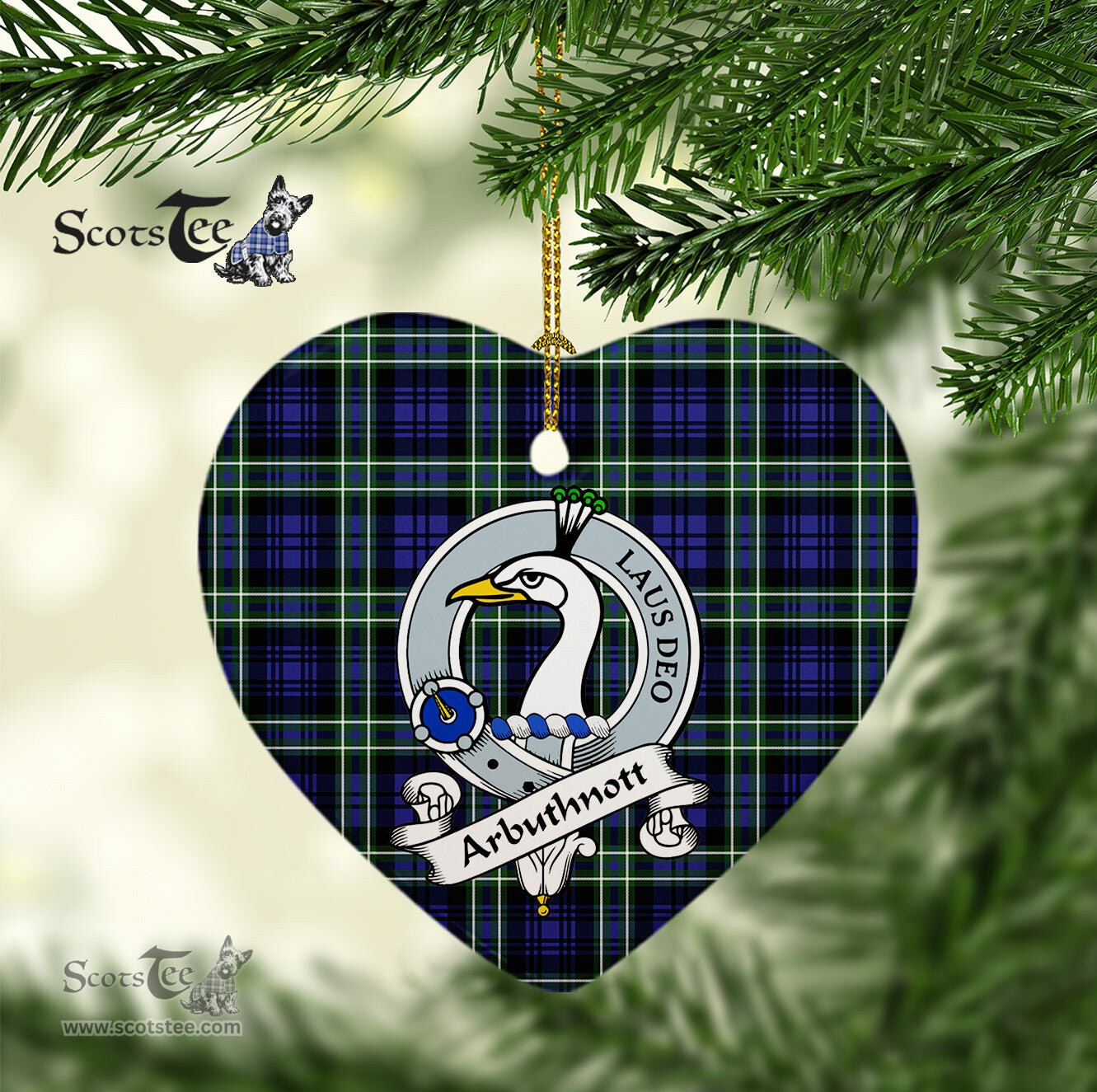 Arbuthnot Scottish Clan Badge Plaid Christmas Ornaments Gift Heart Ornament Arbuthnot Clan Tartan Ornaments, Plaid Ornament, christmas Ornament, plaid christmas ornament