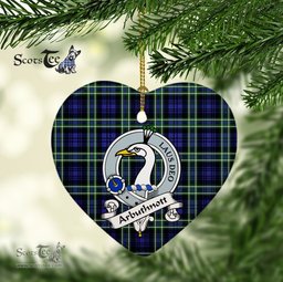 Arbuthnot Scottish Clan Badge Plaid Christmas Ornaments Gift Heart Ornament Arbuthnot Clan Tartan Ornaments, Plaid Ornament, christmas Ornament, plaid christmas ornament