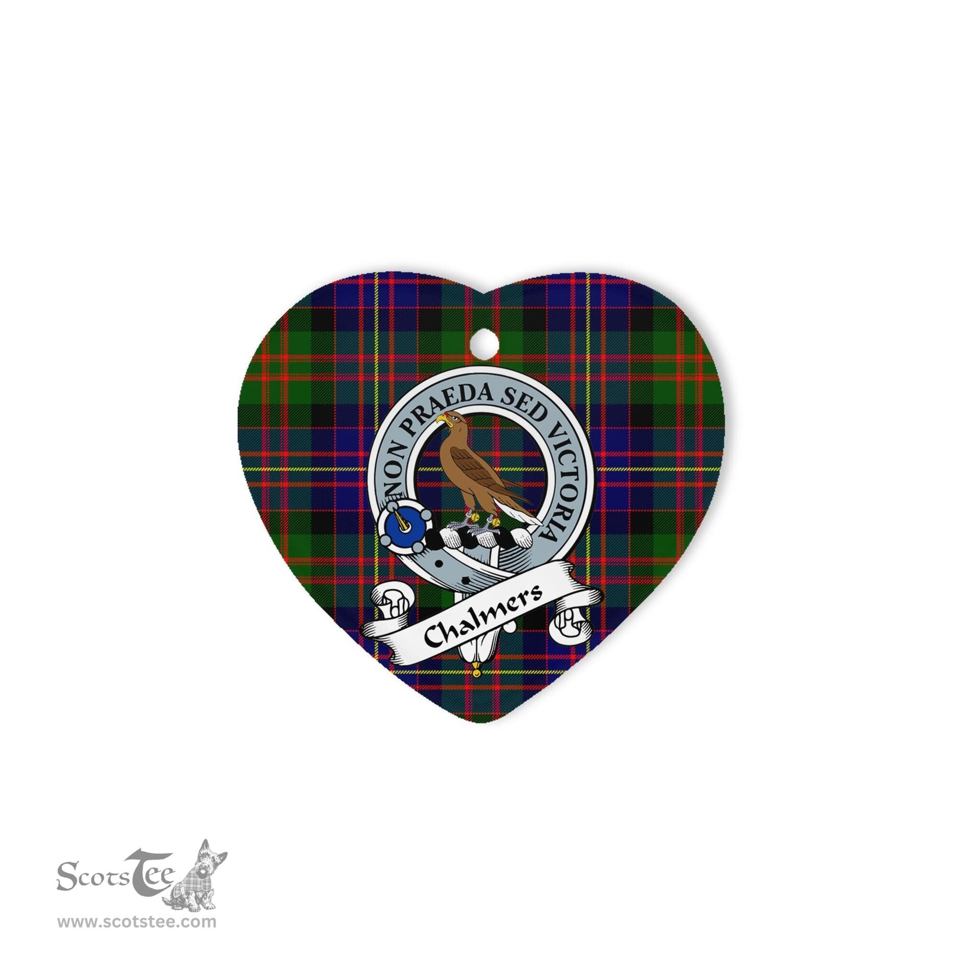 Chalmers Scottish Clan Badge Plaid Christmas Ornaments Gift Heart Ornament Chalmers Clan Tartan Ornaments, Plaid Ornament, christmas Ornament, plaid christmas ornament
