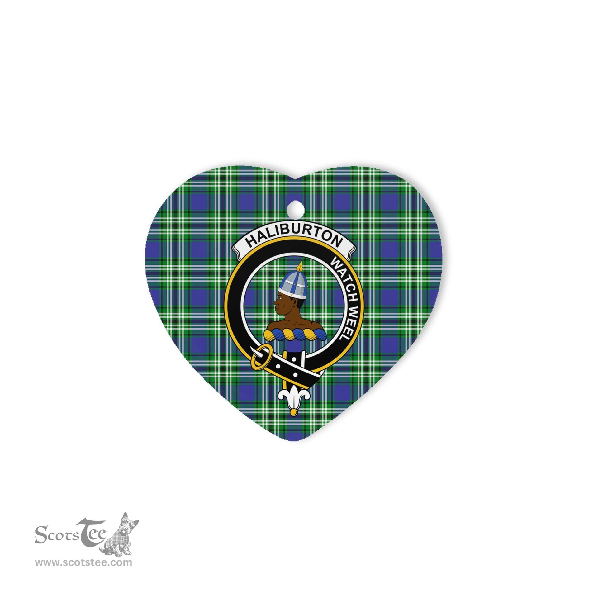 Haliburton Scottish Clan Plaid Ornament Gift. Christmas Tree Ornament Haliburton Clan Tartan Ornament Great Christmas Ornaments Gift Heart Ornament - Scotstee Shop