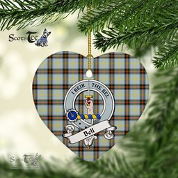 Bell Scottish Clan Badge Plaid Ornament Gift. Christmas Tree Ornament Bell Clan Tartan Ornament Great Christmas Ornaments Gift Heart Ornament