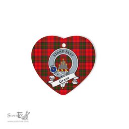 Grant Scottish Clan Badge Plaid Christmas Ornaments Gift Heart Ornament Grant Clan Tartan Ornament