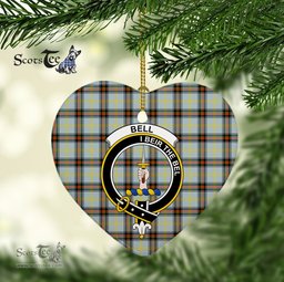 Bell Scottish Clan Plaid Ornament Gift. Christmas Tree Ornament Bell Christmas Ornament, Christmas Heart Ornament, Plaid Heart Ornament, Tartan Ornament, Tartan Heart Ornament