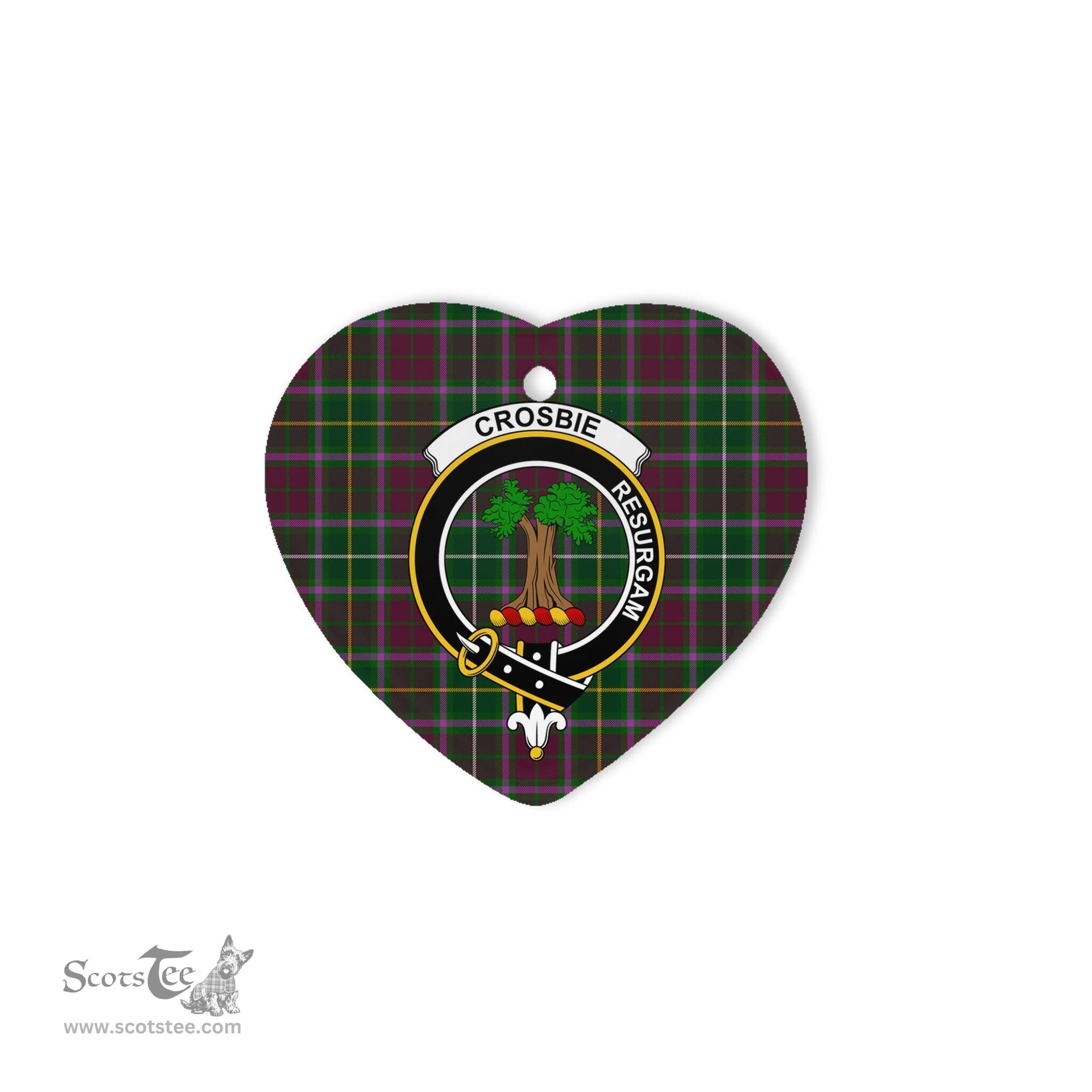 Crosbie Scottish Clan Plaid Ornament Gift. Christmas Tree Ornament Crosbie Christmas Ornament, Christmas Heart Ornament, Plaid Heart Ornament, Tartan Ornament, Tartan Heart Ornament
