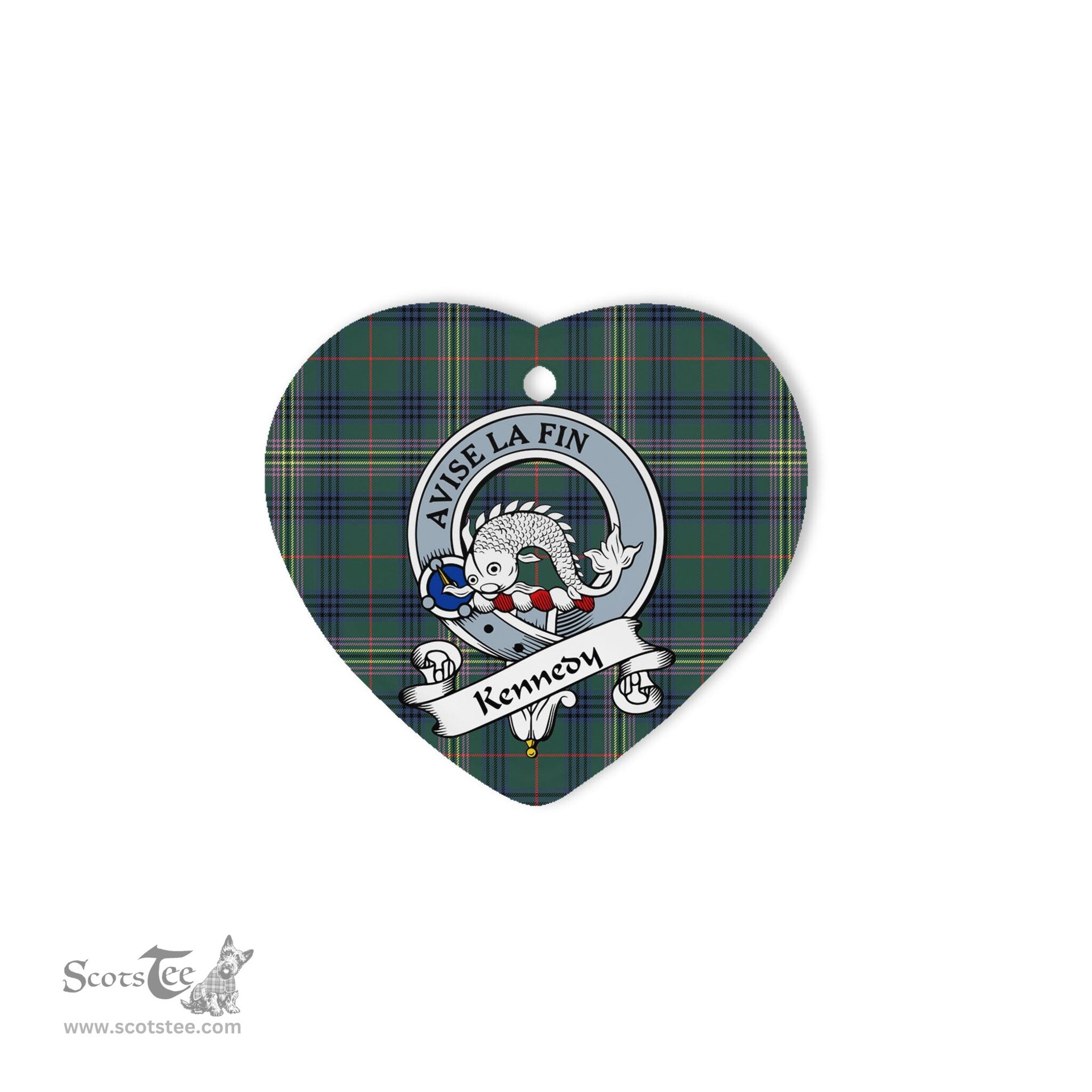 Kennedy Scottish Clan Badge Plaid Christmas Ornaments Gift Heart Ornament Kennedy Clan Tartan Ornaments, Plaid Ornament, christmas Ornament, plaid christmas ornament