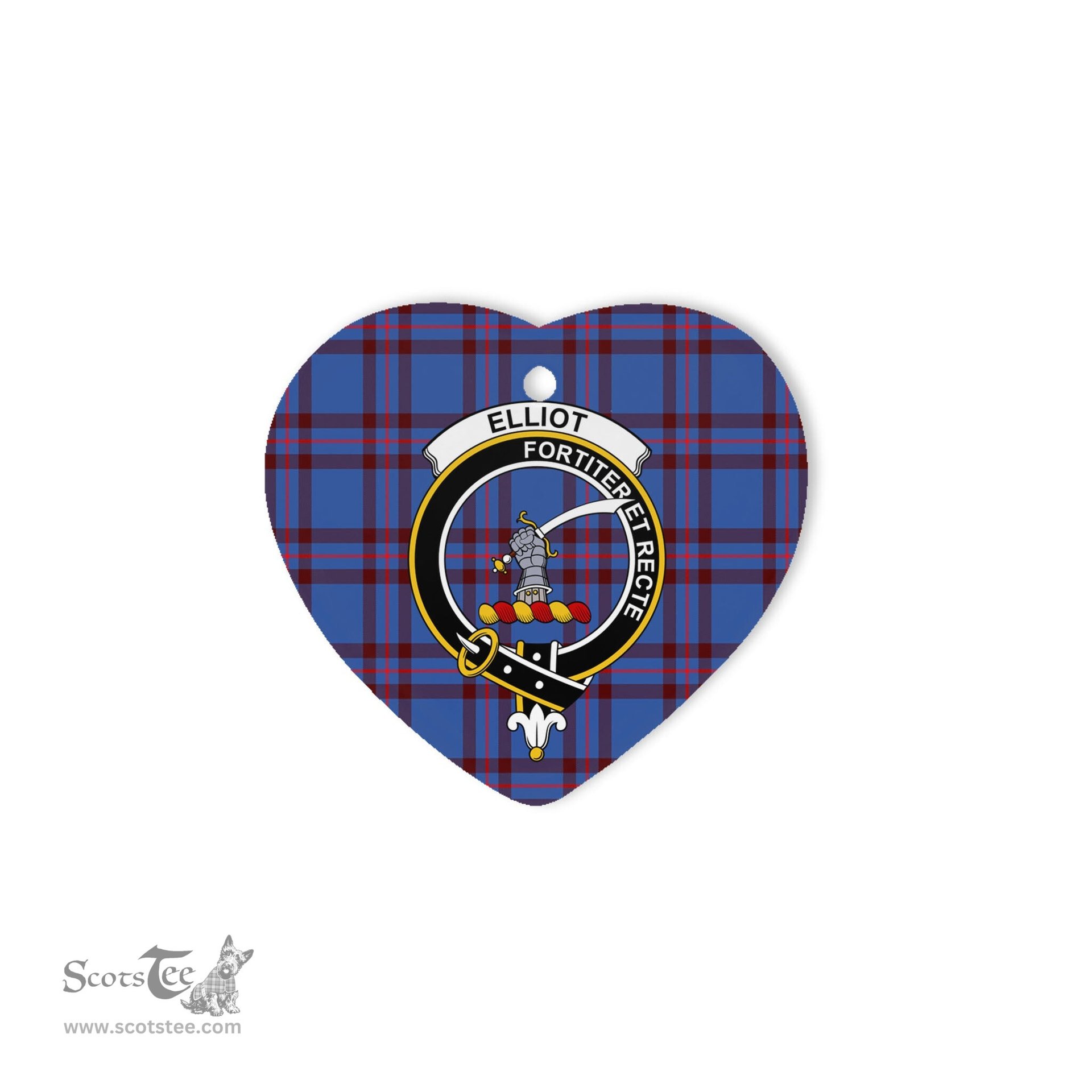 Elliot Scottish Clan Plaid Ornament Gift. Christmas Tree Ornament Elliot Christmas Ornament, Christmas Heart Ornament, Plaid Heart Ornament, Tartan Ornament, Tartan Heart Ornament