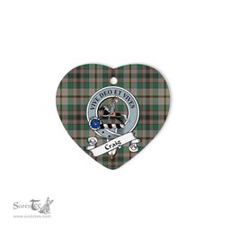 Craig Scottish Clan Badge Plaid Christmas Ornaments Gift Heart Ornament Craig Clan Tartan Ornaments, Plaid Ornament, christmas Ornament, plaid christmas ornament