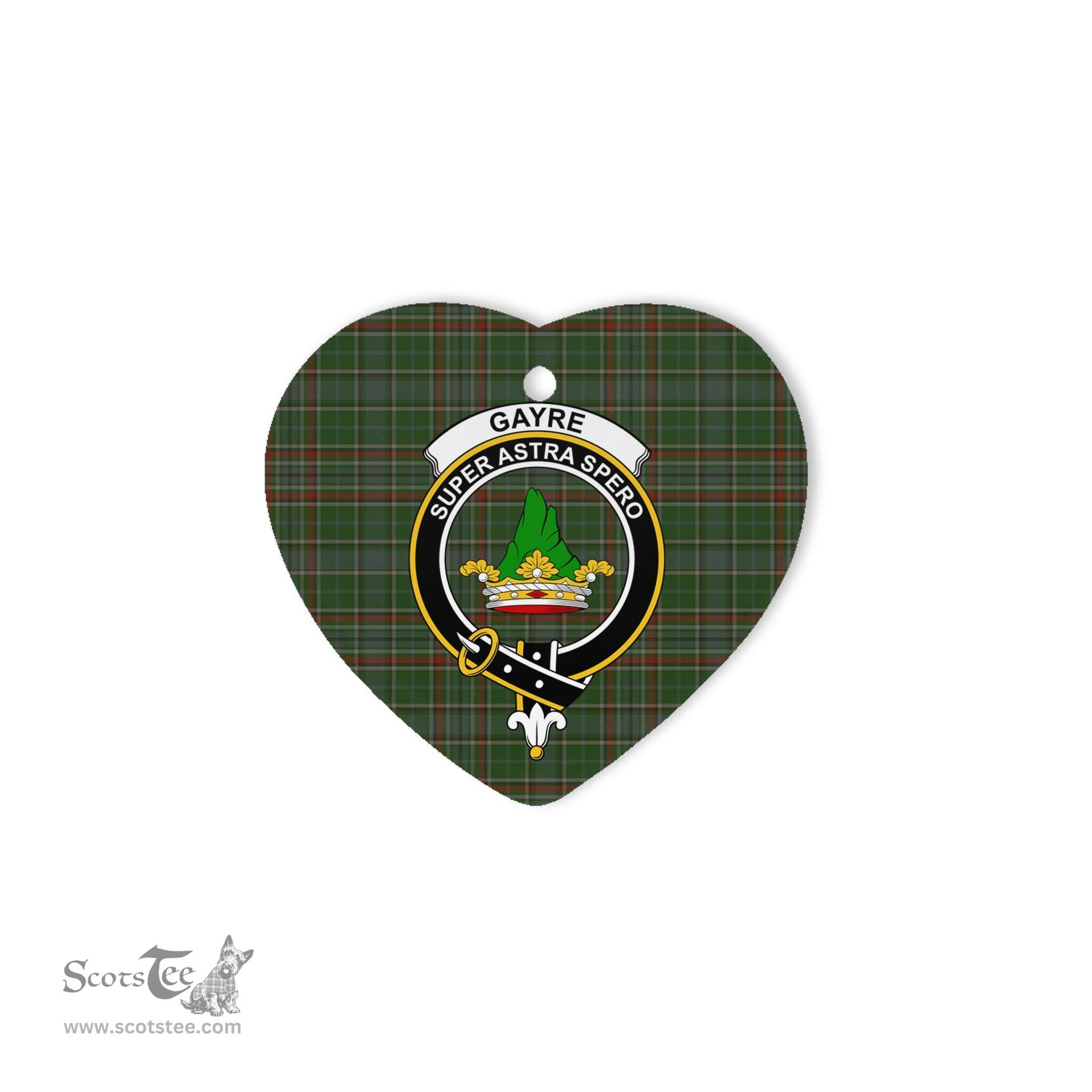 Gayre Scottish Clan Plaid Ornament Gift. Christmas Tree Ornament Gayre Christmas Ornament, Christmas Heart Ornament, Plaid Heart Ornament, Tartan Ornament, Tartan Heart Ornament