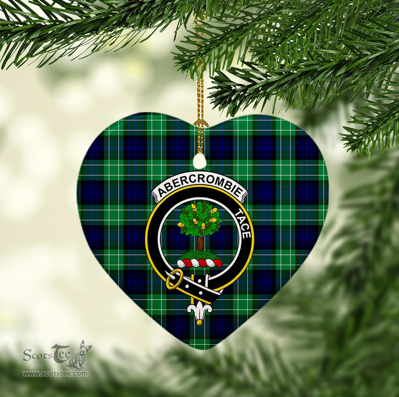 Abercrombie Scottish Clan Plaid Ornament Gift. Christmas Tree Ornament Abercrombie Clan Tartan Ornament Great Christmas Ornaments Gift Heart Ornament - Scotstee Shop