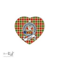 Gibson Scottish Clan Badge Plaid Ornament Gift. Christmas Tree Ornament Gibson Clan Tartan Ornament Great Christmas Ornaments Gift Heart Ornament